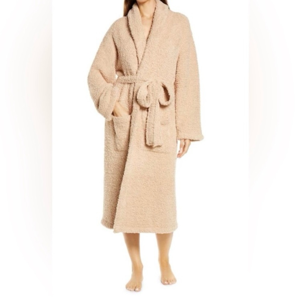 Barefoot Dreams Cozy Chic Adult Unisex Robe on Camel Tan Color New